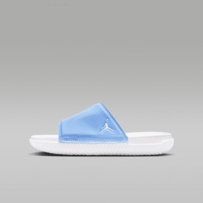 Blue and white jordan slides store